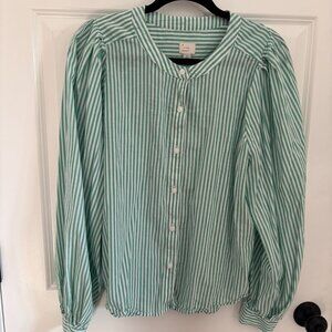 A New Day Striped Long Sleeve Button up Tunic Size L